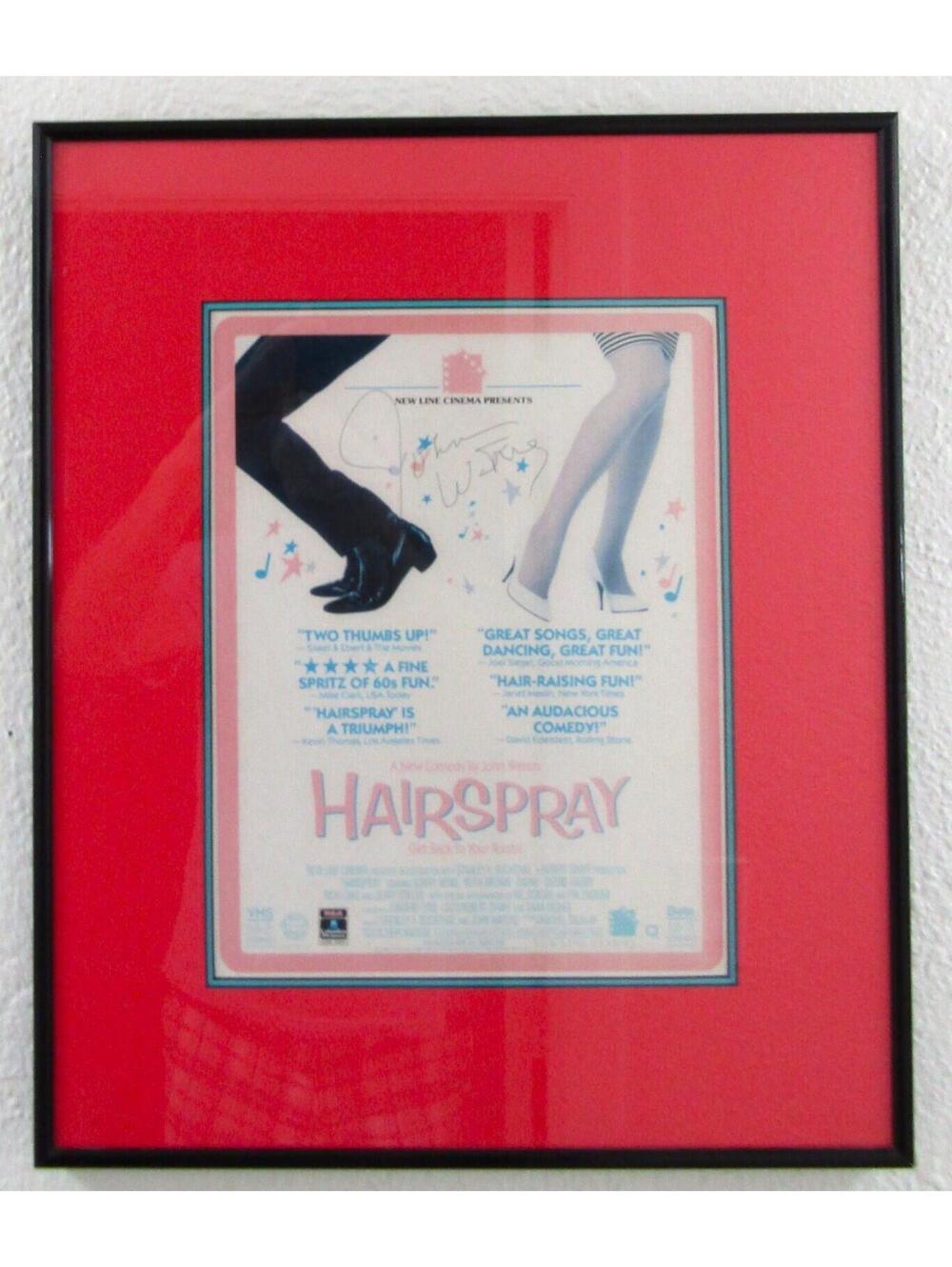 Framed John Waters Autographed Movie Poster 1988 Hairspray